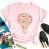 Cute cartoon balloon round neck short-sleeved T-shirt women's casual Harajuku loose T-shirt top