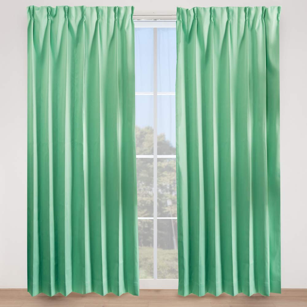 

Iris Plaza Level 1 210cm Set of UV Heat Machine for Living Rooms and 100cm Wide x 210cm Set of Green Curtains, Blackout, Long, 2, 85% Protection, зелёный