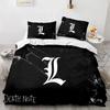 3D Print Anime Death Note Bedding Set Single Twin Full Queen King Size Bed Set Adult Kids Bedroom Duvet Cover Sets Home Textiles