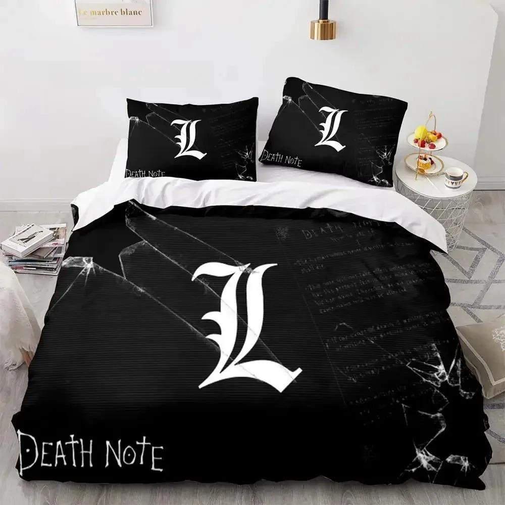 3D Print Anime Death Note Bedding Set Single Twin Full Queen King Size Bed Set Adult Kids Bedroom Duvet Cover Sets Home Textiles