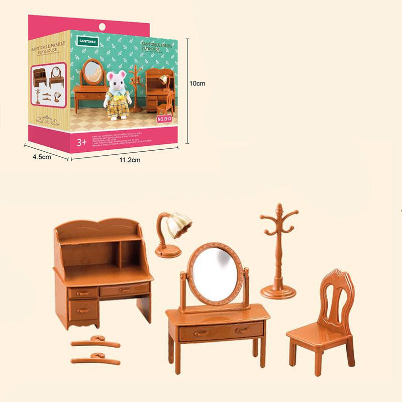 1:12 Forest Family Dollhouse Furniture Montessori Miniature Doll House Kitchen Bedroom Bathroom Accessories For Girl Gifts