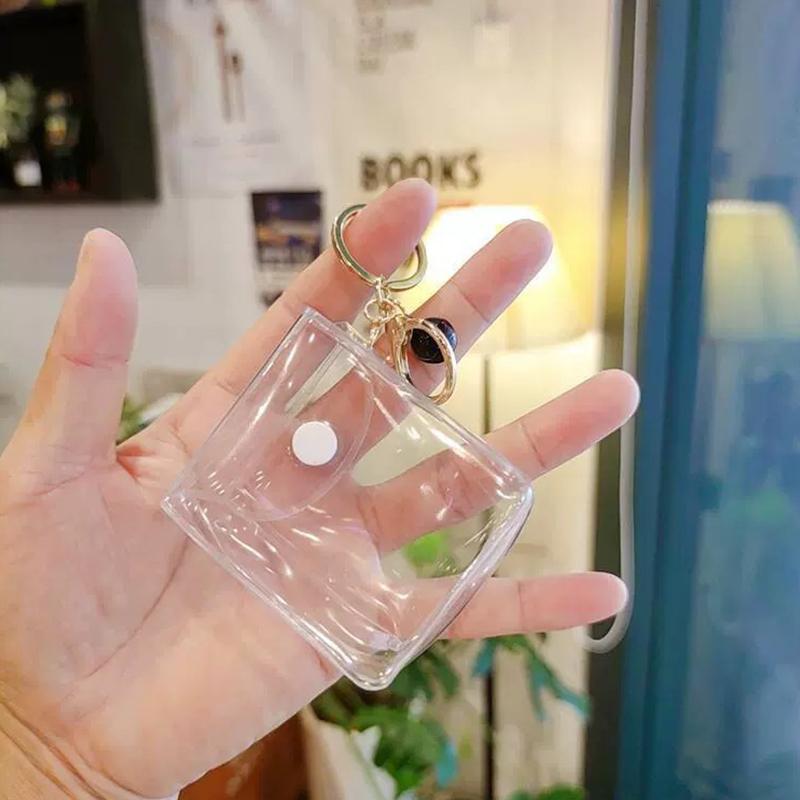 Transparent Pvc Square Mini Coin Purses Case Clear Small Key Wallets Pouch Women Kids Girls Lipstick Earphone Coin Storage Bags