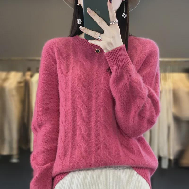Women's Autumn/Winter 2024 Loose Knit Round Neck Sweater - Korean Style Fashion Top