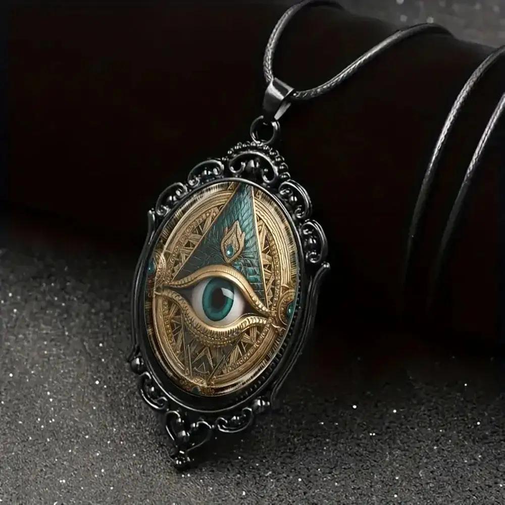 Gothic Moon Sun Pendant Necklace Unisex Punk Cross Metal Leather Cord Chain Retro Jewelry Gift Accessories