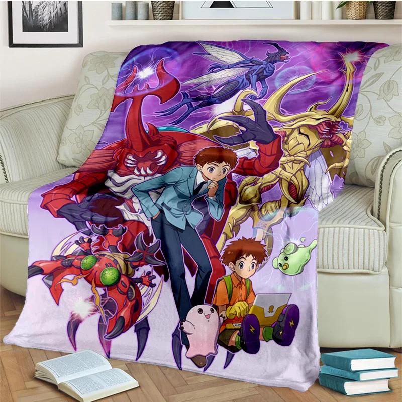 3D Digimon Adventure Monster Cartoon Blanket,Soft Throw Blanket for Home Bedroom Bed Sofa Picnic Travel Office Cover Blanket Kid