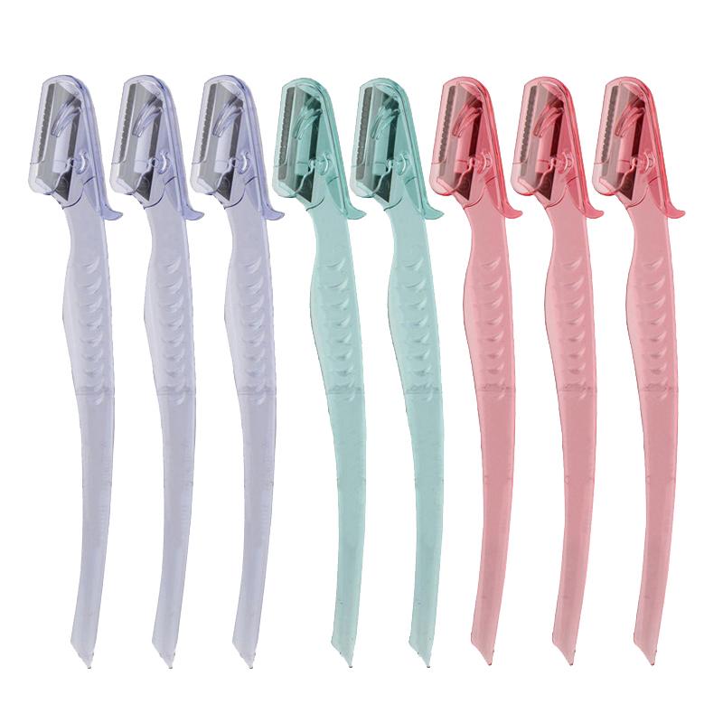 3/8Pcs Colorful Eyebrow Trimmer Makeup Knife Eyebrow Blades Face Hair Removal Safe Scraper Shaver Makeup Beauty Tools