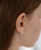 Tatiana (Silver 925) Matte Drop Hoop Earrings Ec3275