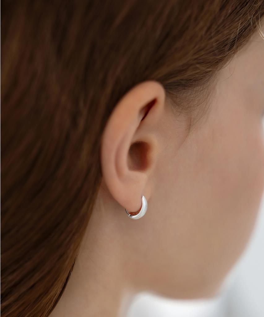 Tatiana (Silver 925) Matte Drop Hoop Earrings Ec3275