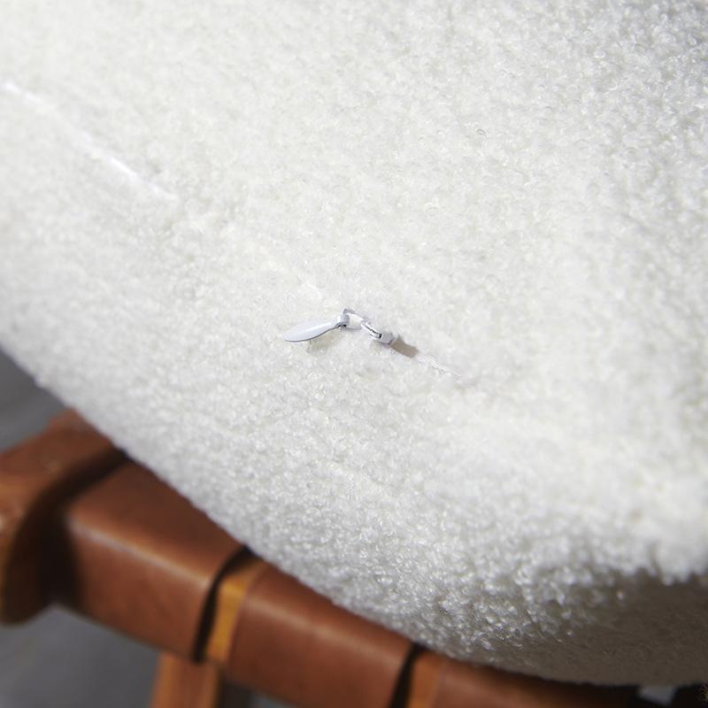 Face Simple Line Embroidery Cushion Cover Cushion Cover Teddy Velvet Sofa Living Room Abstract Bedside Pillow Cover