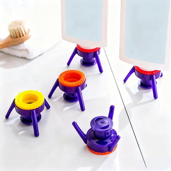 3 ks Stojan s 3 nohami na obrácenou láhev, dávkovač na šampon, pleťové mléko, kuchyňské koření, rychlý kuchyňský dávkovač tekutin
