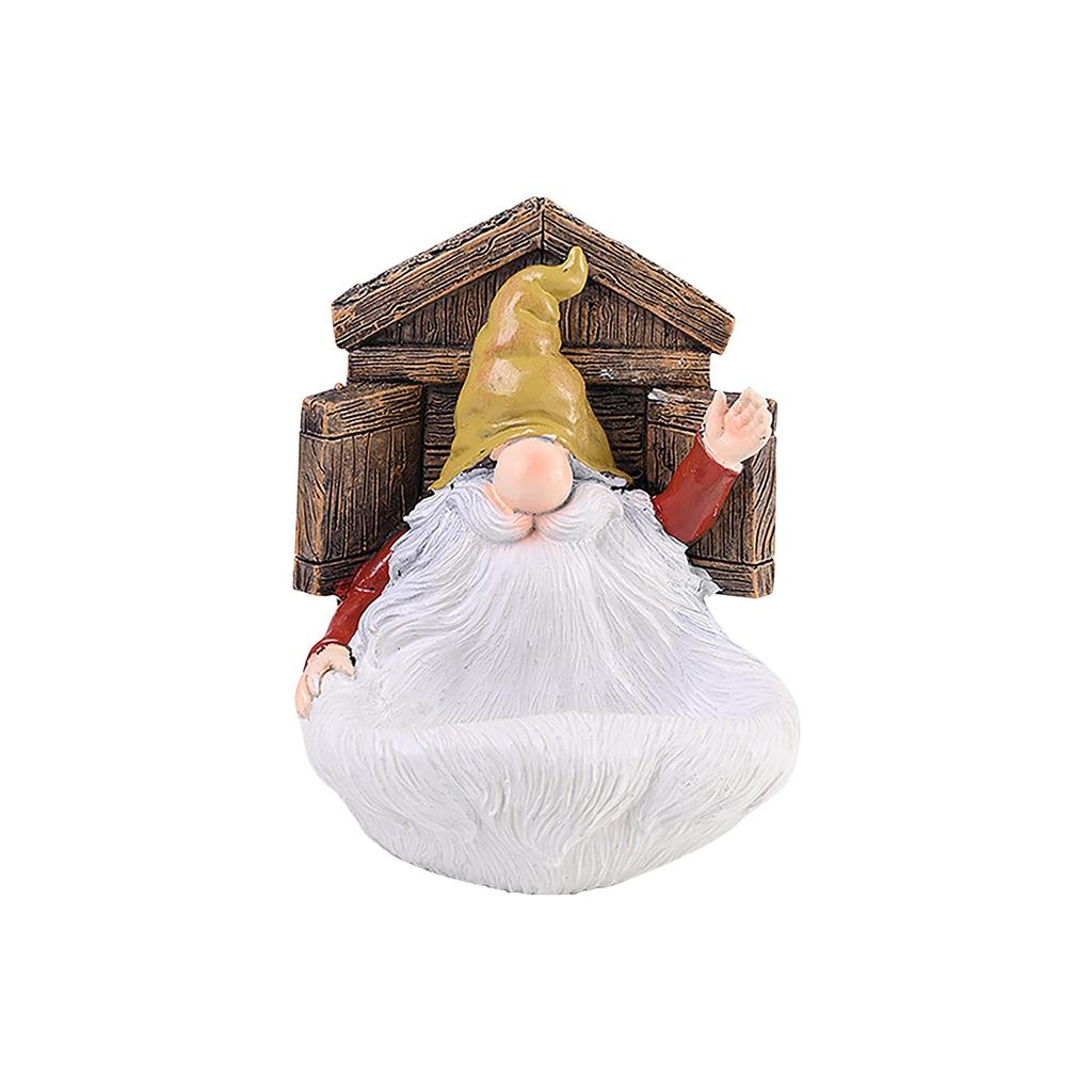 Goblin Dwarf Resin Bird Feeder White Beard Old Man Courtyard Decoration Ornaments Home Garden Decoration Bird Feeder