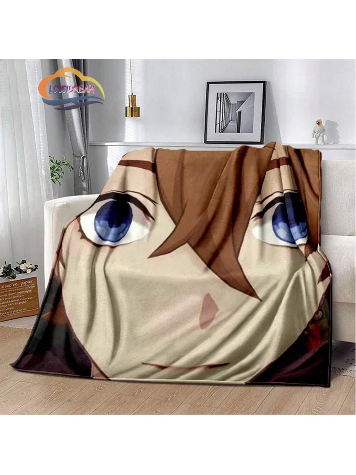 Самые горячие игры   Кашемировое одеяло ,Популярные персонажи Тарталья-Чжун Ли-Сяо-Каэдэхара Казуха-Ху Тао Одеяло 75X95CM