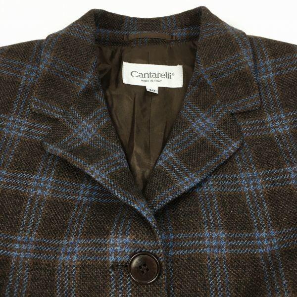 Cantarelli Made in Italy Cashmere Blend Check Blazer Jacket Brown Size 40 Women’s(USED)
