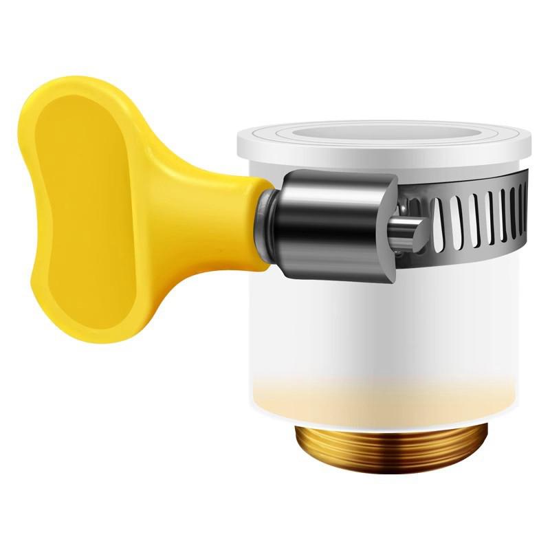 Water Tap Connector Thick Brass Threaded Adapter Tap Adapter Water Faucet Extender Adjustable Yellow Plastic Handle Hand Twist