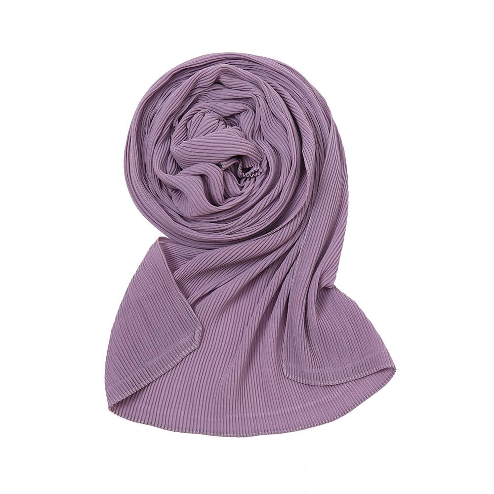 New Autumn Chiffon Wrinkles Scarf For Women Lady Solid Color Thin Scarves Soft Shawl Foulard Viscose Spring Female Wrap Shawls