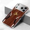 Golden Horse Wood Texture Tempered Glass Phone Case For iPhone 17 16 15 14 13 12 11 Pro Max Plus Air Electroplate Silver Cover