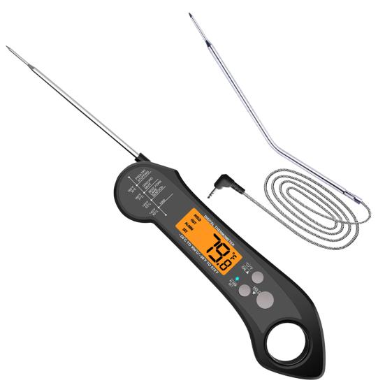 

1 Set Cooking Thermometer Waterproof Double Probe ABS Clear Digital Display Meat