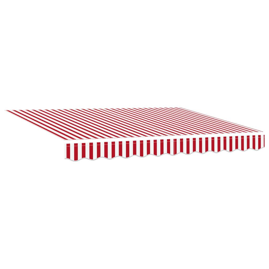 Retractable Awning Red and White 300 x 250 cm Polyester and Metal