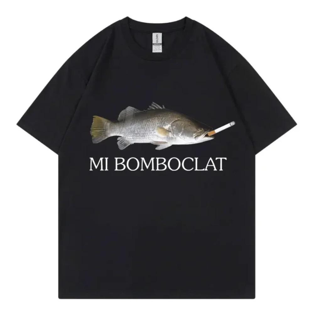 

Funny Bomboclat Fish Meme T-shirt High Street Fashion Trend Y2k Short Sleeve T-shirts Men Women Harajuku Vintage Style T Shirts XXXXXL чёрный