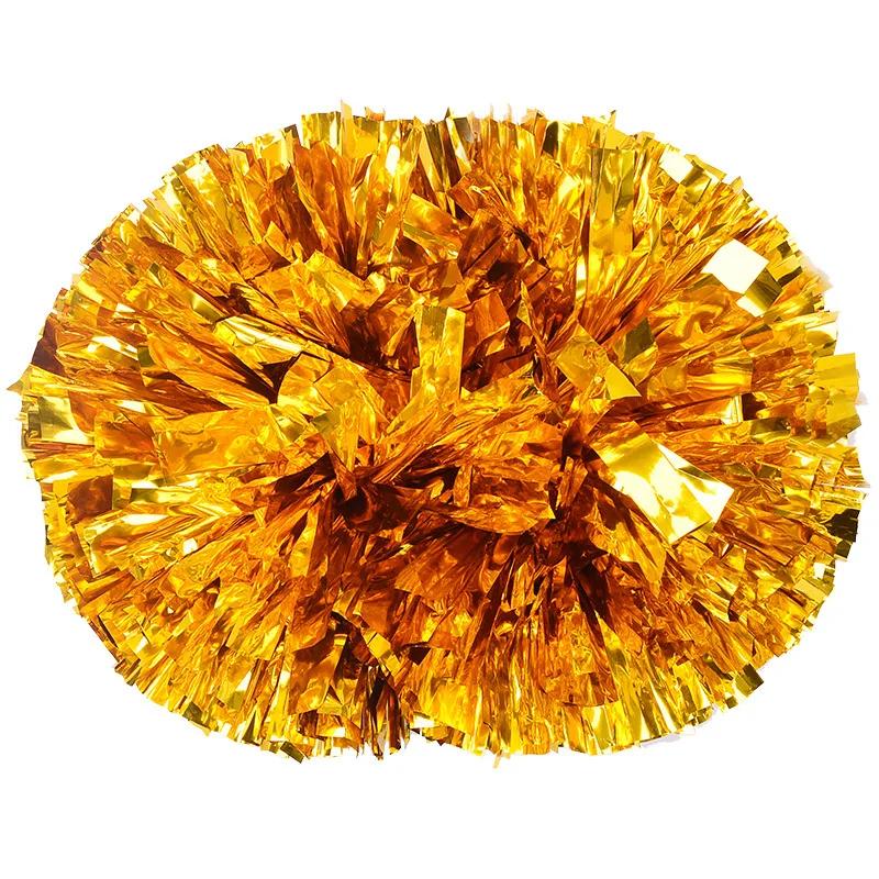 Saplı Altın Ponponlar Ponpon Topları Büyük Gümüş Kırmızı Sarı Mavi El Dansı Ponponları Kadın Kız Çocukları İçin Aksesuarlar