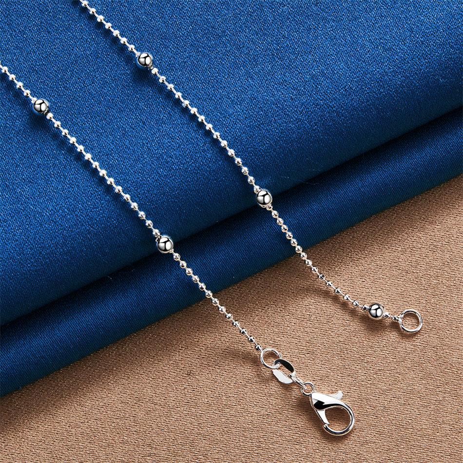 925 Sterling Silver Exquisite Ball Necklace Women Fashion Party Engagement Gift Jewelry Accessories