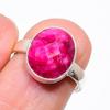 Roter Jade Edelstein Handgefertigt 925 Sterling Silber Schmuck Ringgröße Verstellbar KJ-372