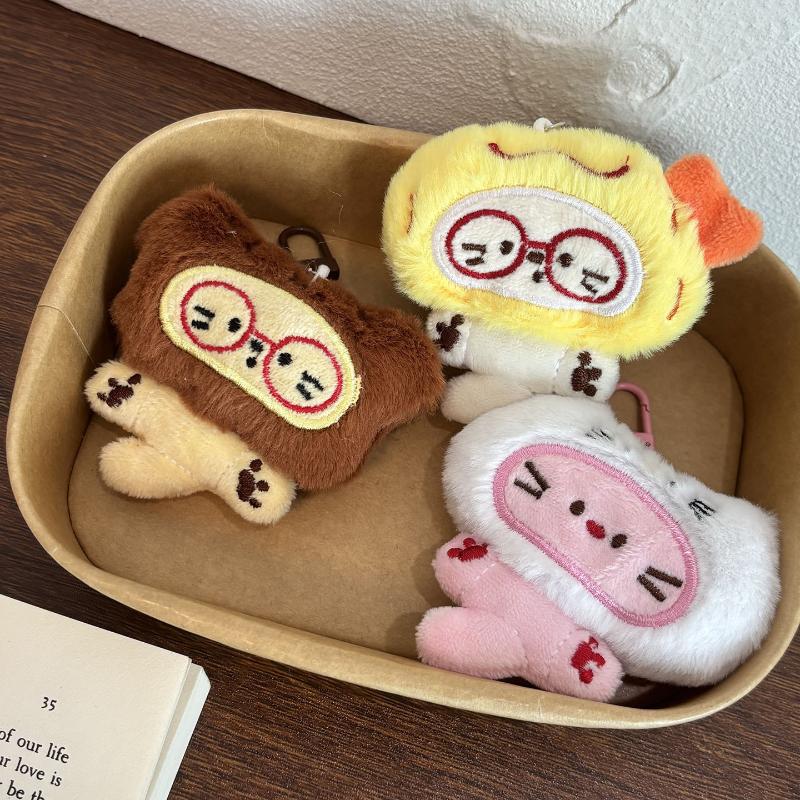 1pcs Cute Cartoon Plush Keychain Creative Fashion Pendant Simple All-matching Bag Decoration Accessorie