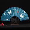 Magpie Hand Held Fan Chinese Folding Silk Fans Sexy Lace Retro Decorative Fan Hanfu Cheongsam Cosplay Japanese Home Decoration