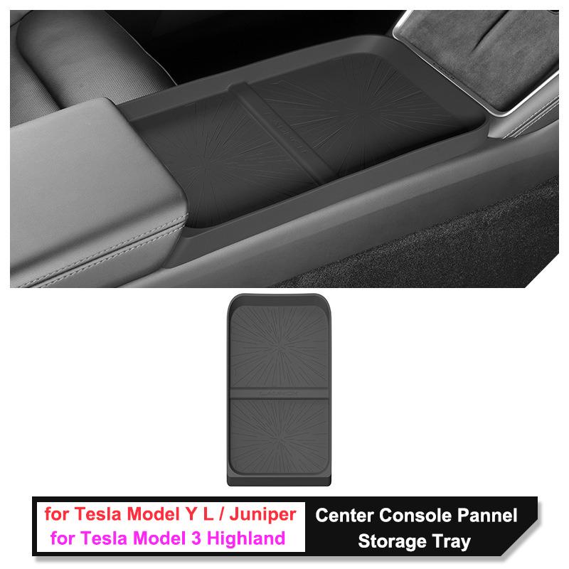 For Tesla Model Y L 2026 Accessories Center Console Pannel Storage Organizer Tray Model 3 2025 Y Juniper YL Phone Glasses Holder
