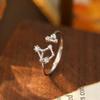 Banyan Tree S925 Silver Zodiac Constellation Ring - Women's Summer Simple Birthday Jewelry