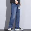Spring Autumn Jeans Men Loose Straight Drawstring Elastic Waist Casual Denim Trousers Male Thick Pants Large Size M-5XL