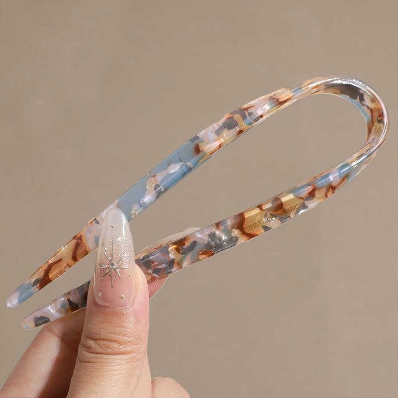 Chinese-style New Chinese Retro U-shaped Acetate Hairpin Fashion Gold Label Simple Hairpin Hair Accessory