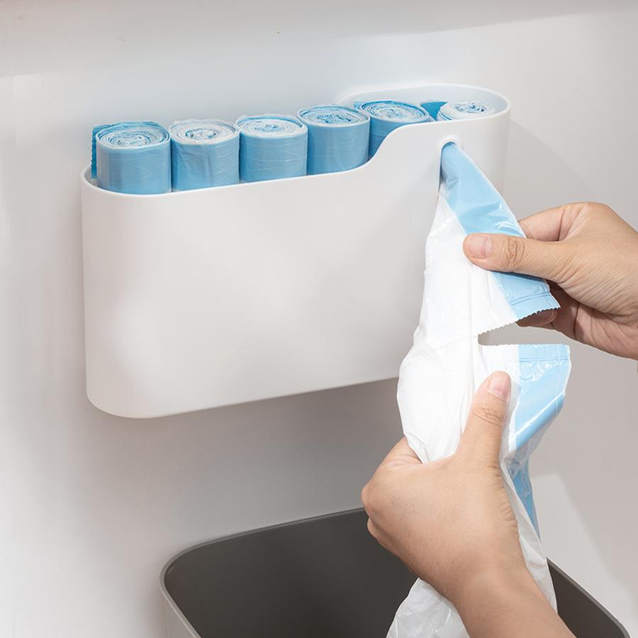 Trash Bag Organizer Kitchen Garbage Bag Holder Household No-Punch Wall Hanging Pull-Out Creative Product