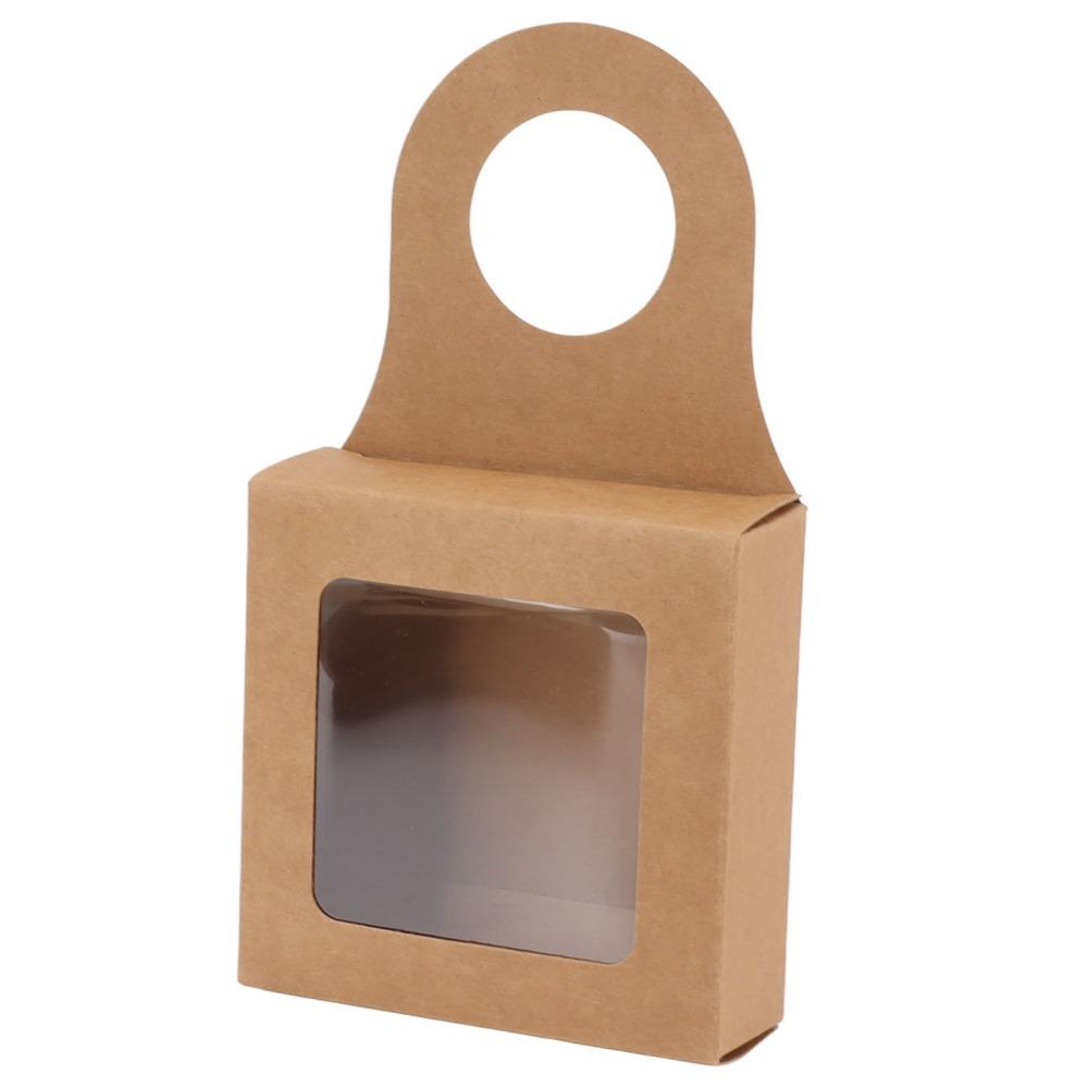 25PCS Hanging Hook Gift Box Kraft Paper Bottle Hanger Box Hanging Favor Box  Home Decoration