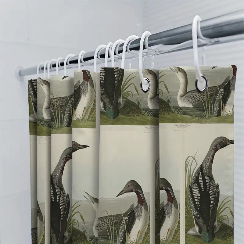 Nature Inspired Bath Curtain Handcrafted Print Design For Bathroom Decoration 72X84 Inches Waterproof Shower Curtain Set With Ho