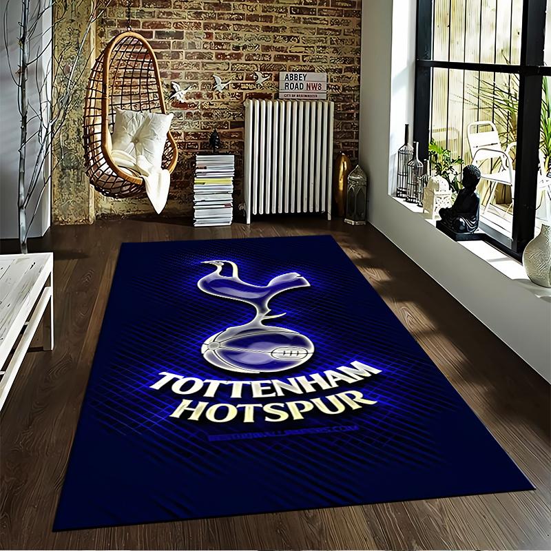"Tottenham Hotspur Logo Design Carpet, Blue Soccer Fan Floor Rug" Suitable for use as an anti-slip for living room bedroom sofas
