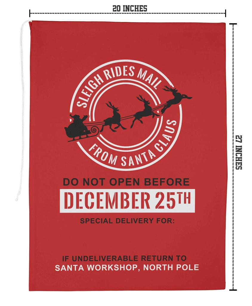 Printtoo Pack Of 2 Drawstring Special Delivery Extra Large Size Christmas Sack Re-Usable Xmas Present Storage 27x20 Inch