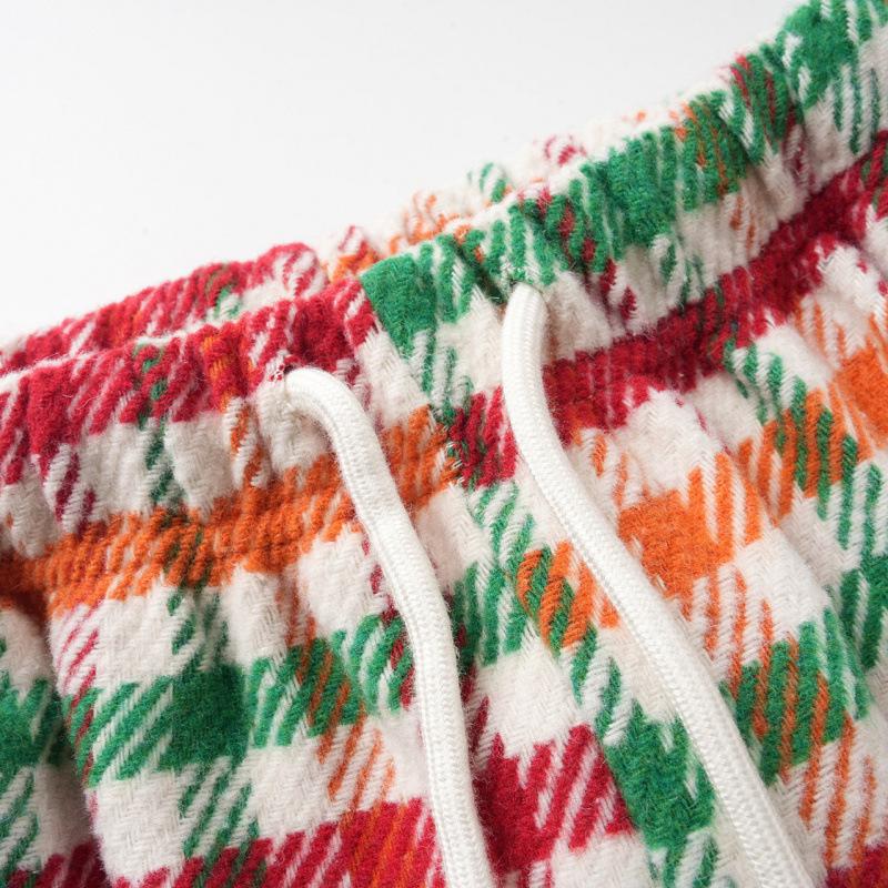 EON Spring 26 Women's Retro Rainbow Plaid Wide-Leg Pants