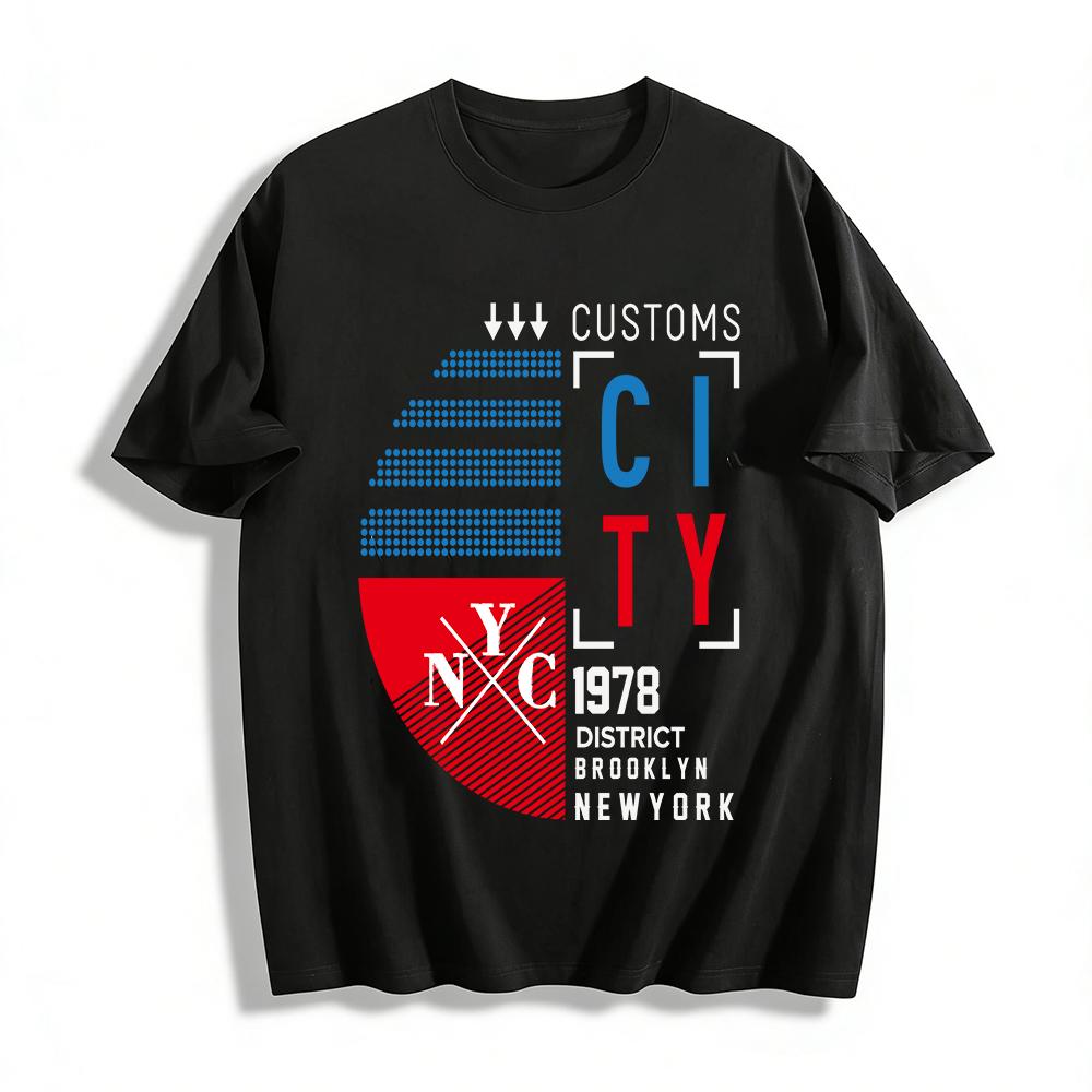 

NYC Brooklyn 1978 City Theme Casual Printed Short Sleeve T-Shirt Pure cotton T-shirt XXS