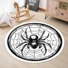 1 Piece Dark Web Ring Spider Web Pattern Round Floor Mat, Polyester Fabric, Suitable for Bedroom Living Room