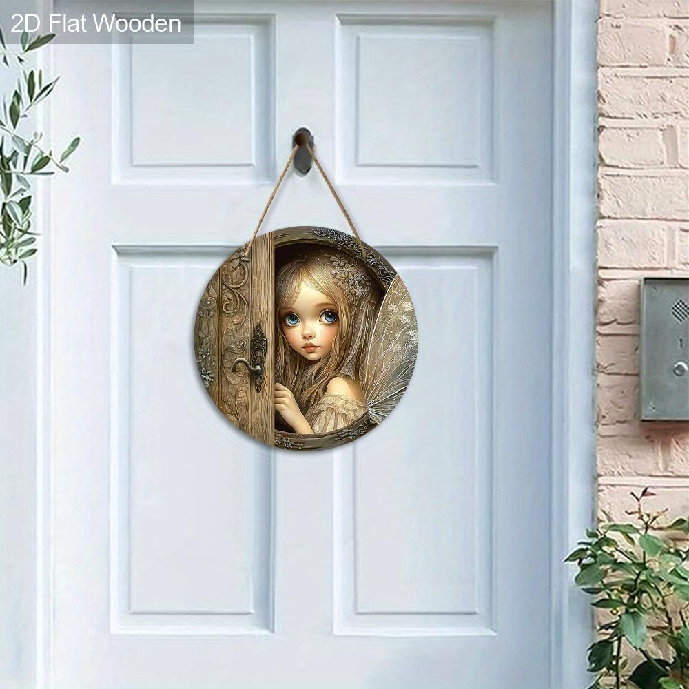 Rustic Fairy Wooden Sign - Charming Decorative Plaque with Peeking Fairy Design - Ideal Gift for Home, Garden Decor