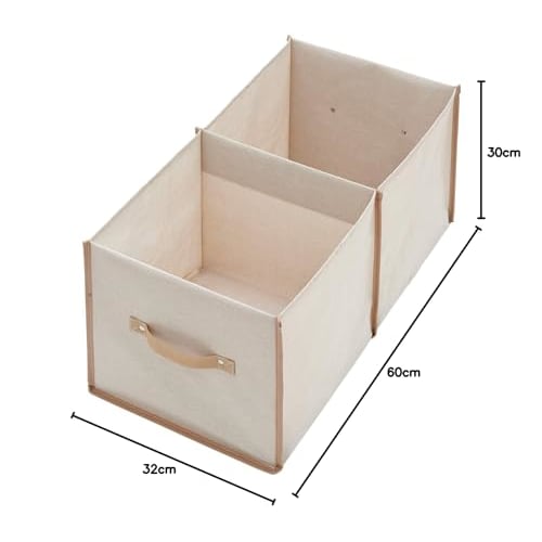 Astro Storage Case, Light Beige, Linen Material, Water-Repellent Interior, Divided Storage Box, Clothes Storage, Basket, Toy Storage, Book Storage, wi