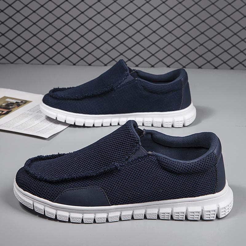 Fashion Fujeak Plus Size Men Mesh Breathable Running Sport Shoes Athletic Sneakers Outdoor Walking Loafers Lazy Shoes Lace-Up Footwear