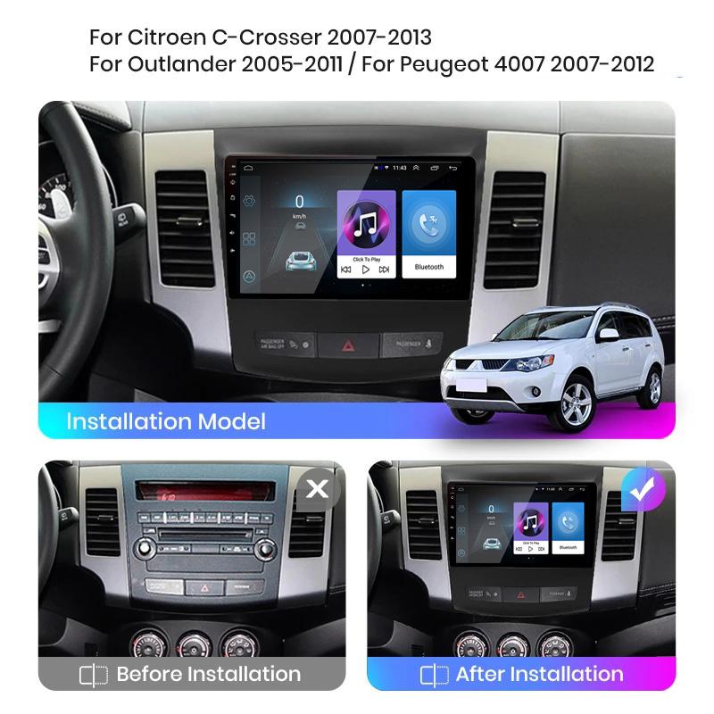 2din Android10 Car Radio Multimedia Carplay Auto GPS Navigation For Mitsubishi Outlander Xl 2 2005-2011 For Citroen C-Crosser