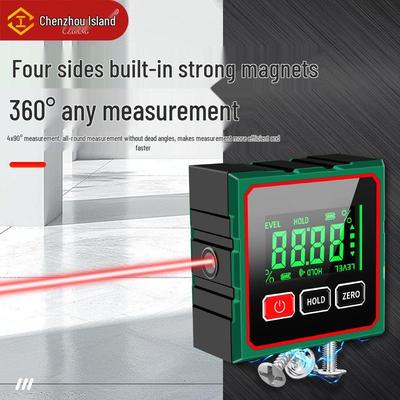 4-stronny magnetyczny cyfrowy inklinometr z laserem i elektroniczną linijką kątową