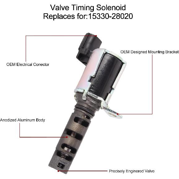 VVT Solenoid Oil Control Compatible With Toyota Camry Corolla Highlander Solara, For RAV4, For For Scion HS250H TC XB 2.4L, Replace 15330-28020