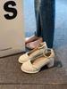 Französischer sanfter Stil elegantes Temperament erhöht die Körpergröße und lässt schlank aussehen Mary Jane Schuhe 2024 neu retro vielseitig Perle hohe Absätze