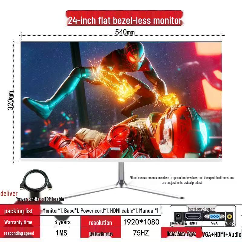 Ultra-Thin Frameless 2K/4K Monitor - 144Hz, 24/27/32 Inch Display for Esports