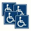 4 ks/sada Samolepky s piktogramem bezbariérového přístupu, Voděodolné značky pro handicapované a vozíčkáře, Samolepicí značky pro osoby se zdravotním postižením