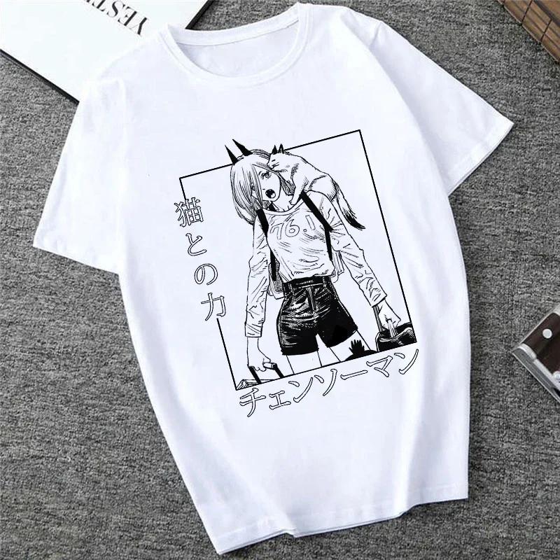 Chainsaw Unisex Anime Denji Pochita Makima Printed Tshirt Unisexs and Womens Tshirt Unisexs Top Sports Tshirt Unisexs Tshirt Summer